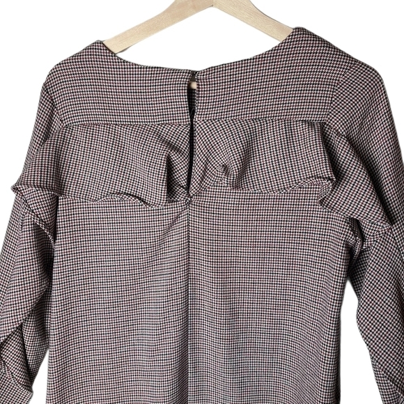 Zara Basic red houndstooth long-sleeve dress - Picture 3 of 11